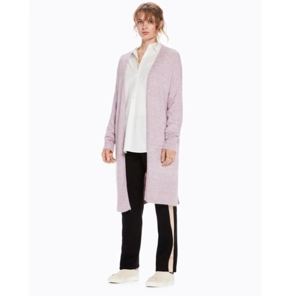 Scotch & Soda Longline Fluffy Wool Cardigan (Lilac Melange) Size Medium